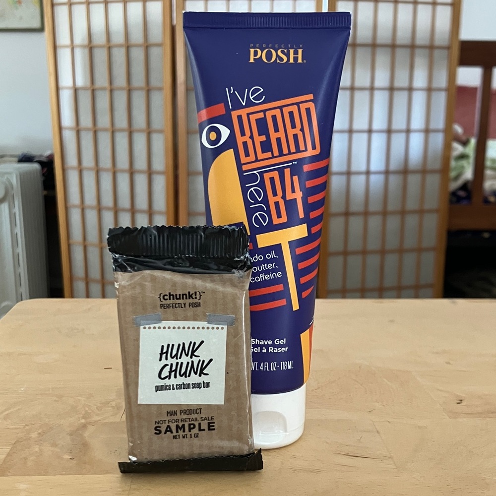 Perfectly Posh Shave Gel - I've Beard Here Before Gender Neutral & Soap Sample